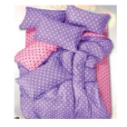 缘艺 活性芦荟棉波点三件套 1.2M床 浅粉紫