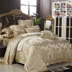 润美家纺 100桑蚕丝 重磅色织真丝大提花四件套/多件套件 正床品